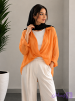 شومیز دوتیکه با تاپ_جنس حریر مجلسی ترک_فری سایز مناسب(38تا46) (کد C0LKR)