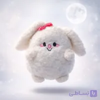 عروسک پولیشی فانتزی مدل خرگوش پشمالو پاپیون‌دار