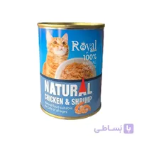 کنسرو غذای نچرال مرغ و میگو گربه رویال کوکو (Royal Coco) – 380 گرم