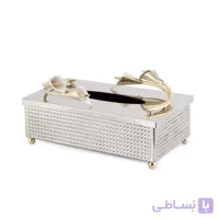 جا دستمال نصف چکشی برنجی گل شیپوری