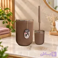 ست سرویس بهداشتی فرچه و سطل پدال دار طرح کروم پلاستیک پادیز Padiz