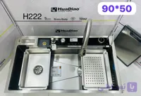 سینک پیانویی 5 کلید 90 سانتی هوادیاو استیل | استیل 304 گرید A