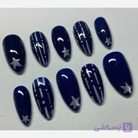 ناخن مصنوعی طرح ابی نقره کوب