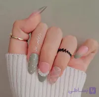 ناخن مصنوعی آمبره سبز ماچا