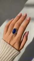 قیمت و خرید انگشتر لاجورد با نقره اصل 💍 فاخر و شیک | تیما