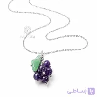 گردنبند طرح انگور سنگ آمیتیست و اونتورین - JanaGem | جاناجم