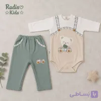 ست دو تیکه پسرانه آستین بلند زیردکمه و شلوار طرح کوالا کد102
