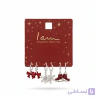 پک گوشواره آویزدار نقره‌ای آی ام طرح زمستان I AM