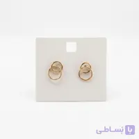 گوشواره میخی طرح دو دایره طلایی آی ام زنانه I AM