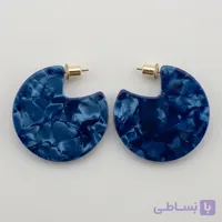 گوشواره میخی رزینی آبی آی ام طرح دایره I AM
