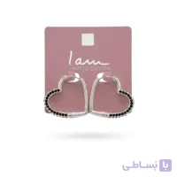گوشواره نیم‌حلقه نگین‌دار نقره‌ای آی ام زنانه I AM