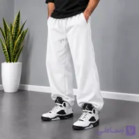 شلوار اسلش جاگر / قواره بگ / دورس پنبه 3 نخ / دمپا استوپر 2حالته / سفید
