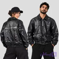 جکت چرم اسپرت مدل plein کد 26G0372 مشکی