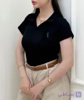 پولوشرت زنانه YSL فانریپ پنبه جلو گلدوزی