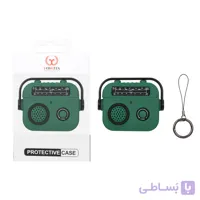 کیس ایرپاد Yoshita طرح کربن قفل دار Apple Airpods 4 – سبز (پک دار)