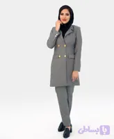 مانتو و شلوار اداری مدل چهار دکمه پارچه فیونا