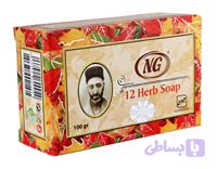 صابون 12 گیاه ان جی(ضد ریزش مو ) کتیرا مریم گلی رزماری سبوس برنج گزنه سدر ختمی همیشه بهار جوانه 100گرمگندم