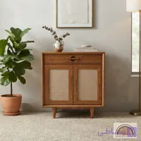 جاکفشی چوبی مینیمال دودرب با کشو | جاکفشی مدرن و شیک
