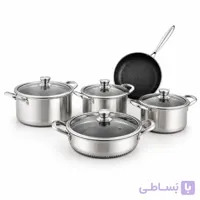 سرویس قابلمه استیل لیزری ۹ پارچه یونیک مکس مدل UM-2024 CP