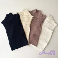 تاپ ریزبافت یقه اسکی زمستونی فری سایز (نیم تنه بافت لطیف بدون شل شدن مناسب زیر کت)