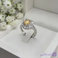 انگشتر زنانه یاقوت زرد آفریقایی با آبکاری رادیوم