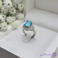 انگشتر زنانه فیروزه نیشابور با آبکاری رادیوم