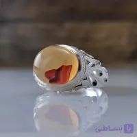 انگشتر عقیق یمنی لکه خونی با ذکر شرف الشمس