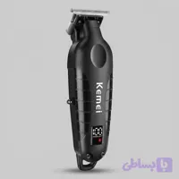 ماشین اصلاح موی سر و صورت کیمی مدل KM-2293 با تیغه کربن استیل خودتیز شونده، موتور 6000 دور در دقیقه، طراحی ارگونومیک، شانه قابل تنظیم 1 تا 3 میلی‌متر و باتری 1200 میلی‌آمپر ساعت با شارژ و عملکرد 180 دقیقه‌ای