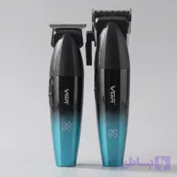 ماشین اصلاح موی سر و صورت شارژی وی جی ار مدل V-640 S2 با موتور 9000 دور در دقیقه، تیغه استیل پیشرفته خودتیزشونده، طراحی ارگونومیک، نمایشگر شارژ، قابلیت تنظیم سرعت، باتری 2000 میلی‌آمپر ساعت دو بسته 2 عددی