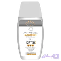 کرم ضد آفتاب و ضد چروک بدون رنگ هپسان SPF50 مدل 4در1 محافظ UVA ،UVB و PA+++ و حاوی ویتامین B5 و C مناسب انواع پوست حجم 50 میلی لیتر