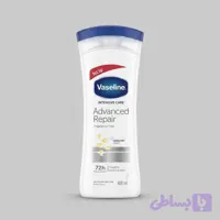 لوسیون بدن وازلین مدل Advanced Repair حجم 400 میلی‌لیتر، فاقد رایحه، مناسب پوست خشک، آبرسان و ترمیم‌کننده پوست در ۵ روز