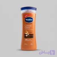 لوسیون بدن وازلین مدل Cocoa Glow حجم 400 میلی‌لیتر نرم کننده و آبرسان پوست خشک و حساس با عصاره کاکائو و شی باتر، حاوی ویتامین E، حفظ نرمی و لطافت پوست و جلوگیری از خشکی و خارش