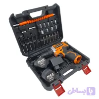 دریل پیچ گوشتی شارژی صنعتی 10 میلی متری 18 ولت رویال مکس مدل 10MM کد 26 مجموعه 29 عددی
