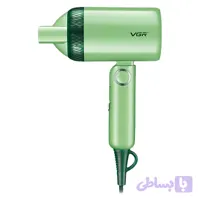 سشوار مسافرتی 1200 وات وی جی ار مدل 421، موتور DC، وزن 342 گرم، دارای سری متمرکز‌کننده باریک با ویژگی صاف‌کنندگی، با قابلیت باد سرد