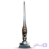 جارو شارژی عصایی دلمونتی مدل DL 390 با باتری لیتیومی 22.2 ولت، قدرت موتور 22.2 وات، دو سرعته و قابلیت استفاده در حالت ایستاده و دستی با برس گردان جمع‌آوری پرز و مو