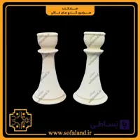 شمعدان سفالی طرح قلمی سفالند