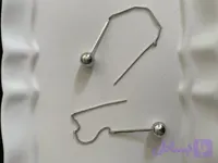 گوشواره زنجیری تردی توپ نقره‌ای ER-001