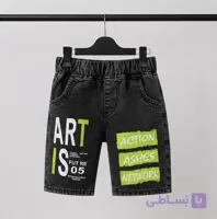 شلوارک جین مشکی زاپ دار کد۱۰۴۹