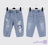 شلوارک جین روشن وارداتی طرح روی شلوارک گربه Dilowilکد۱۰۳۲