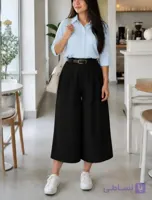 شلوار  زنانه عمده مدل شلواردامنی پارچه کارتیر پک ۴ عددی