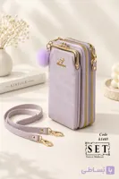 کیف زنانه پاسپورتی رنگ یاسی برند SET