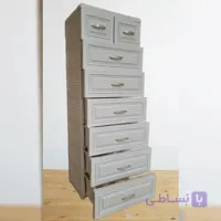دراور بزرگ 7 طبقه 8 کشو طرح چوب لوکس و جذاب ( عرض 60 عمق 40 ارتفاع ۱۵۴ )