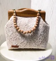 کیف طرح چوب کلاسیک سبک و خاص با دسته ای مهره ای