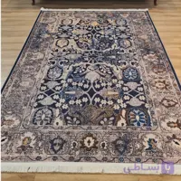 فرشینه مخمل شانل رنگ سرمه ای و مسی، کد L 135(پس کرایه)
