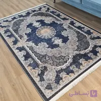 فرشینه مخمل شانل با تم سرمه ای تیره کد L 529(پس کرایه)
