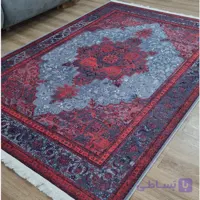 فرشینه مخمل شانل طوسی و قرمز کد L 475(پس کرایه)