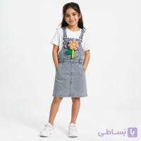 تیشرت و بیلر دامنی جین دخترانه برند وارداتی خنک و تابستانه-66X33