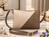 کیف دوشی زنانه چرم طبیعی گاوی دست‌دوز | گیلا چرم (کد VWGVZ)
