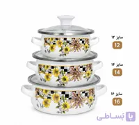 سرویس قابلمه لعابی گلدار