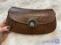 کیف چرم یه طرفه زنانه و دخترانه/یراق رنگ وابت